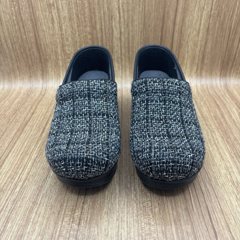 Dansko Classic Gray Plaid Vegan Leather Comfort Clogs Women Sz EU39 (8.5 -9) - Picture 4 of 10